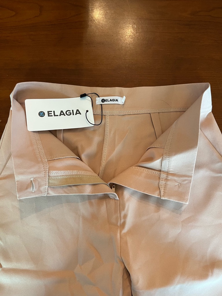 Elagia High Waisted Wide Leg Palazzo Pants Beige Sand Medium Nwt — image 2 of 8